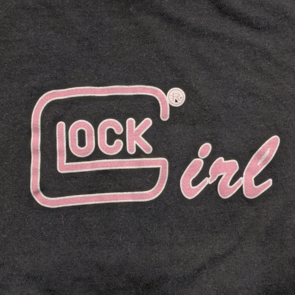 GLOCK Novelty Tee Short Sleeve Sz Small Black and Pink - Picture 4 of 6